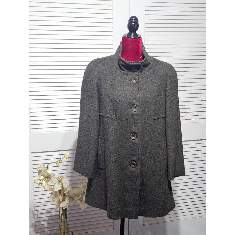 Jimmy Hourihan Women's Gray Wool Swing Coat Size M (E 40) Made In Spain 2939
